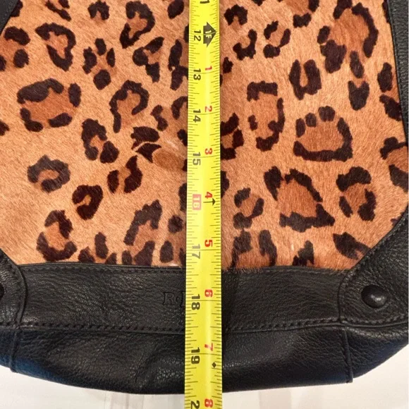 Lauren Ralph Lauren Leopard Print and Black leather Hobo shoulder Bag purse - Picture 10 of 11